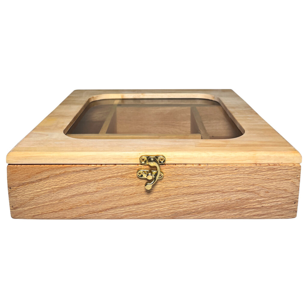 Boîte organisatrice en bois pour sachets de thé 5 compartiments multifonction
