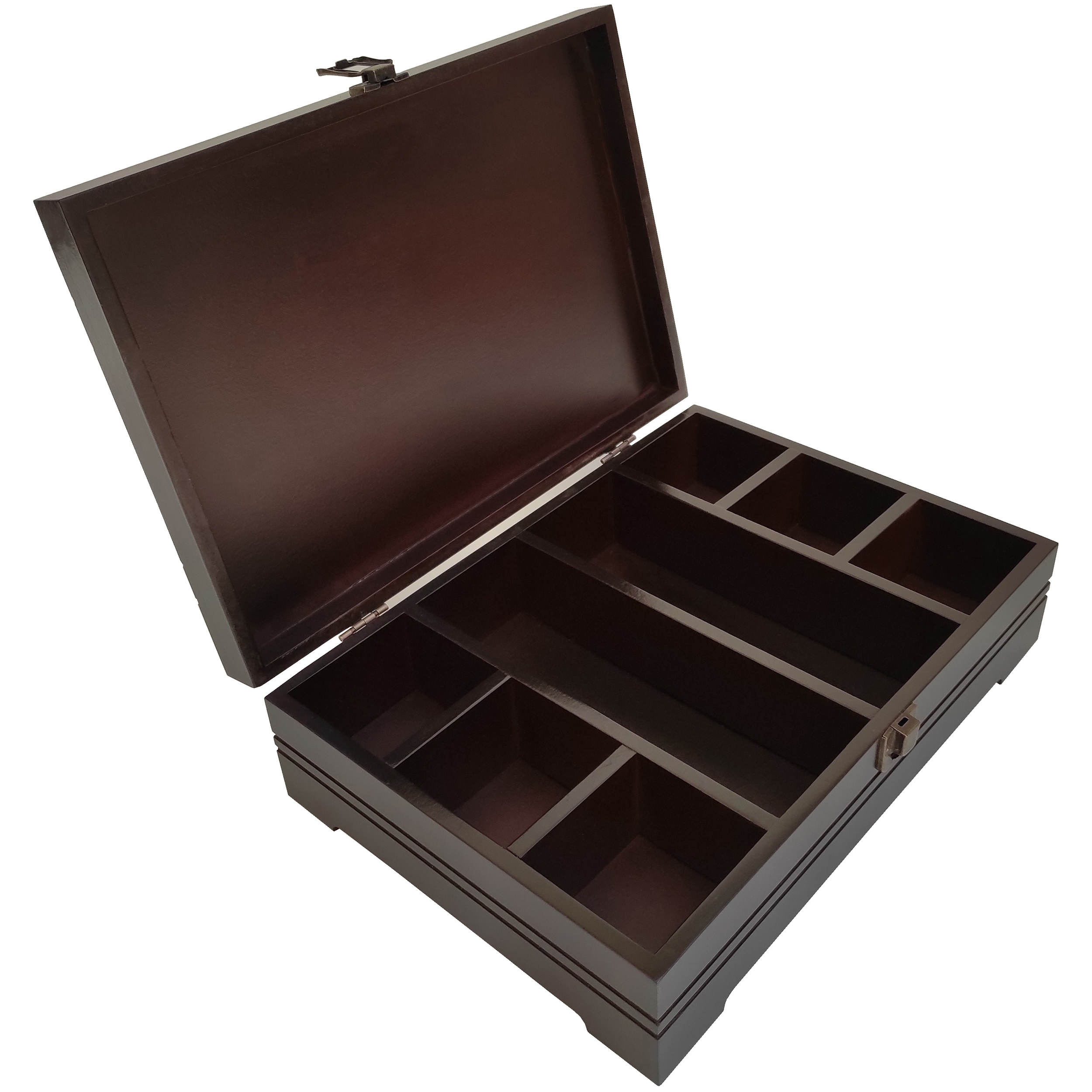 Boîte organisatrice en bois pour sachets de thé 8 compartiments multifonction