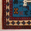 Tapis persan authentique en laine noué à la main à Khorasan motifs animaliers bleu
