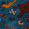 Tapis persan authentique en laine noué à la main à Khorasan motifs animaliers bleu