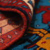 Tapis persan authentique en laine noué à la main à Khorasan motifs animaliers bleu