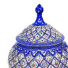 Sucrier persan artisanal en cuivre avec couvercle - Émail Minakari Bleu
