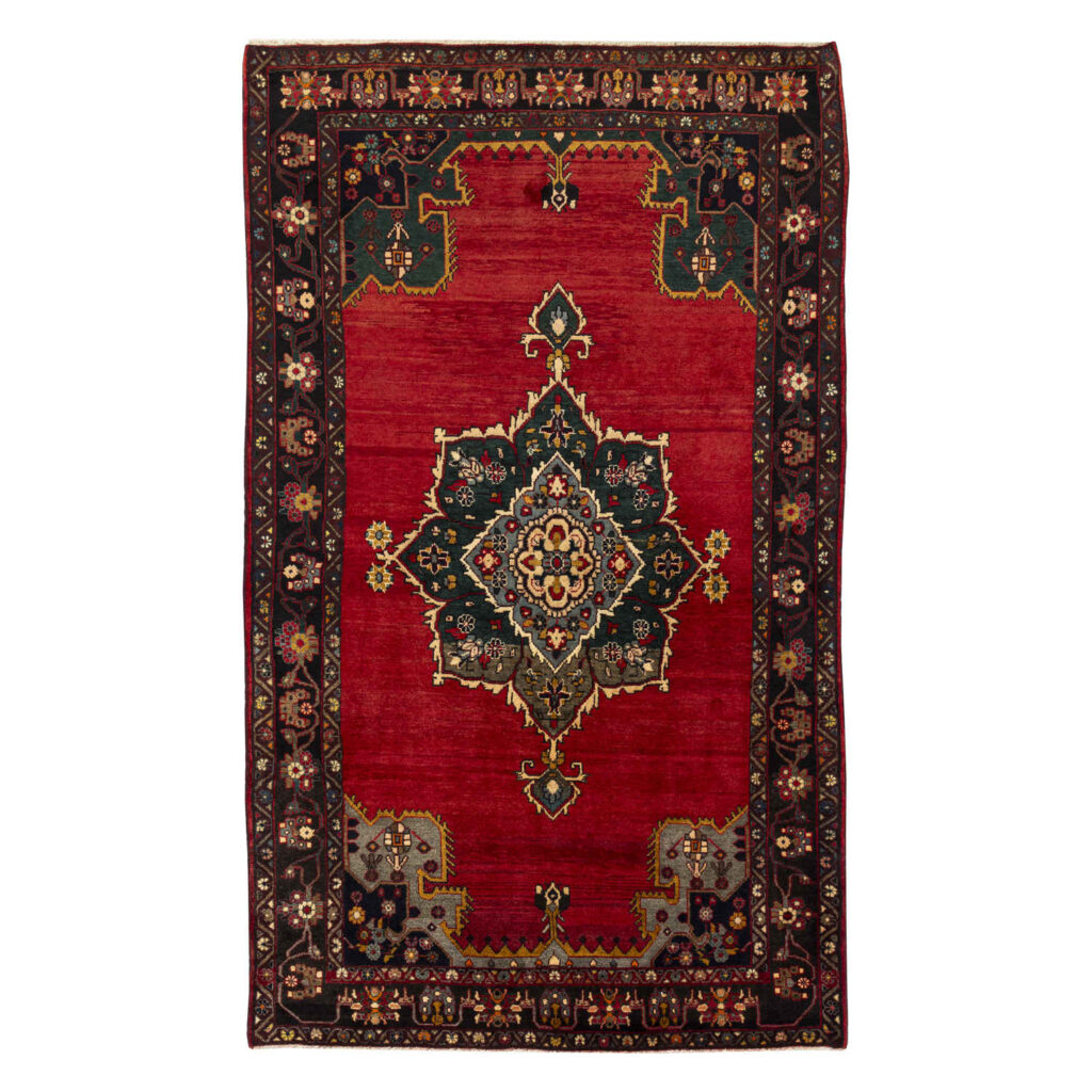 Tapis persan authentique avec laine noué à la main à Kermanshah Lachak Toranj