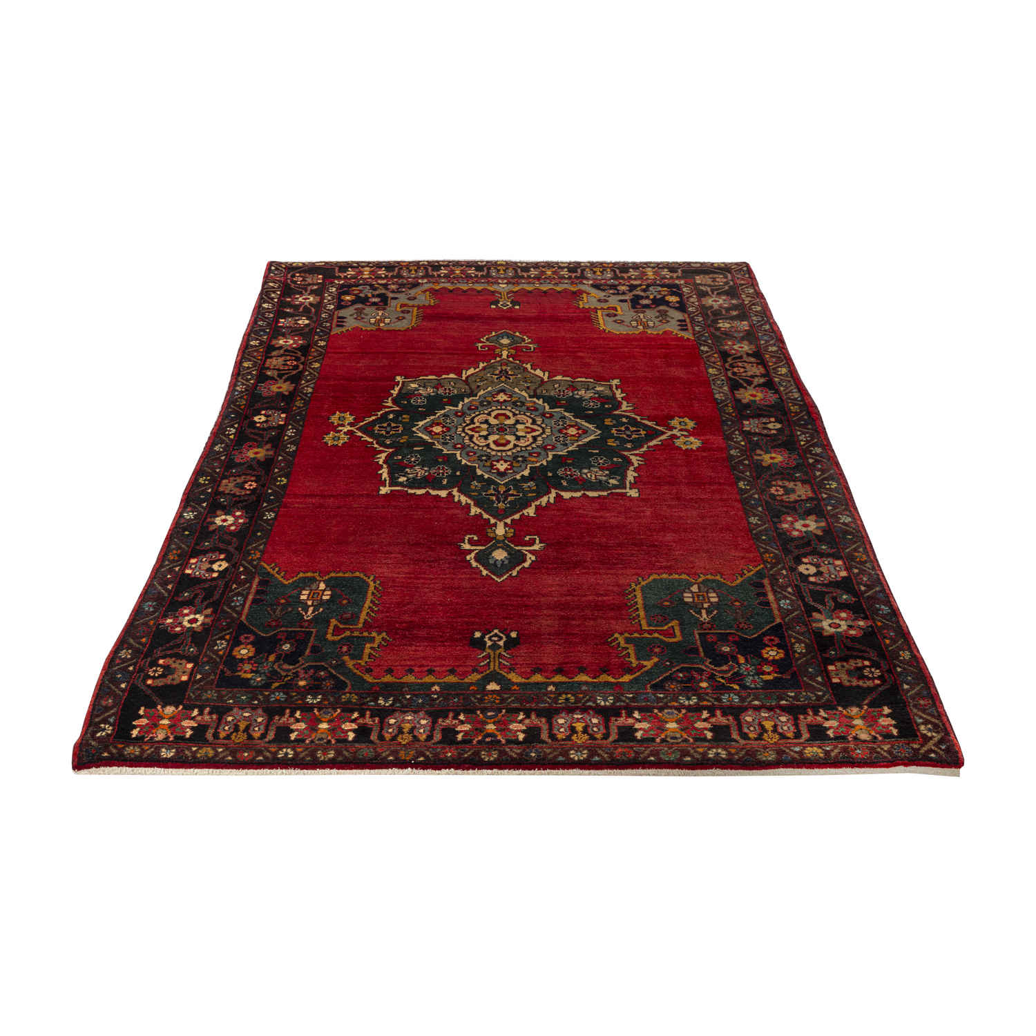 Tapis persan authentique avec laine noué à la main à Kermanshah Lachak Toranj