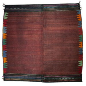 Tapis Kilim en coton persane véritablement tissé à la main à Kerman cramoisi