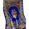 Tapis persan authentique en soie noué à la main à Ghom floral bleu