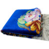 Tapis persan authentique en soie noué à la main à Ghom floral bleu