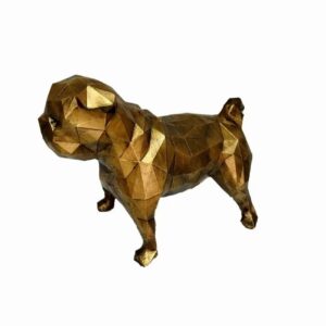 Figurine géométrique de chien cubisme noir – Pièce moderne