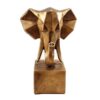 Figurine géométrique de rhinocéros cubisme doré - Point focal artistique