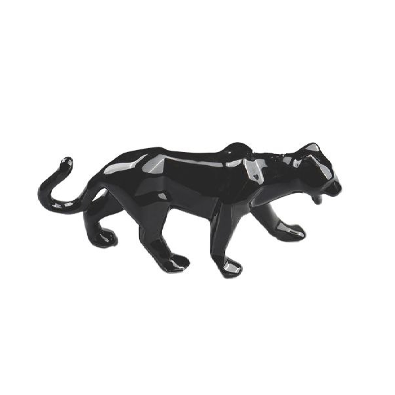 Figurine géométrique de tigre cubisme doré – Figure cubiste moderne