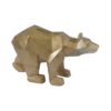 Figurine géométrique de bear cubisme doré - Accent unique