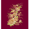 Couverture Golbaft Persane pour Lit Simple Motif Floral Rouge Design