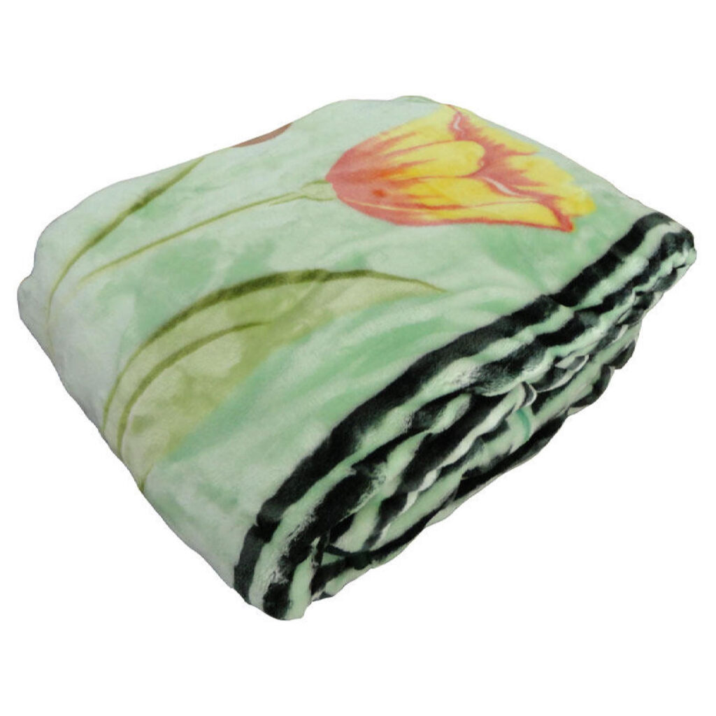 Couverture Golbaft Persane pour Lit Simple Motif Floral Vert