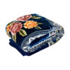Couverture Golbaft Persane pour Lit Simple Motif Floral Bleu Marine