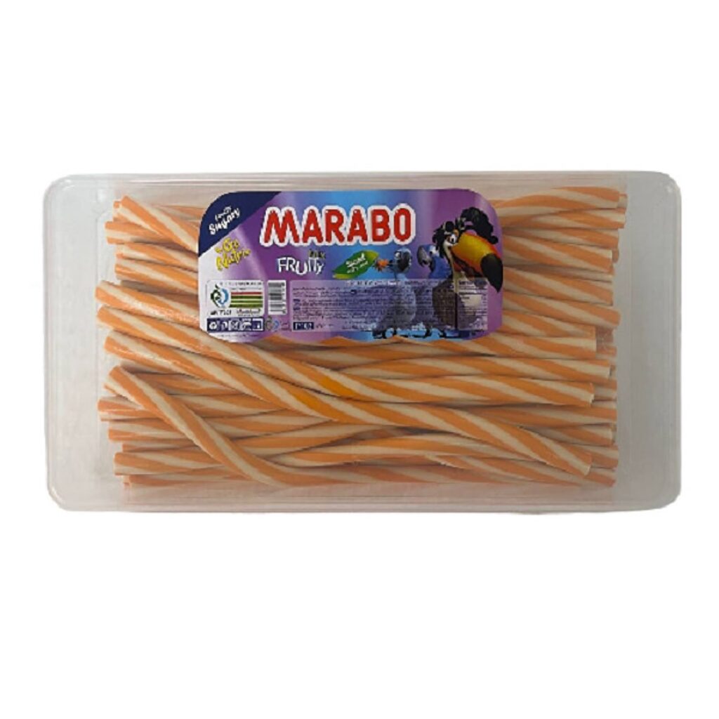 Bonbons gélifiés halal - Bâtonnets crémeux d'orange - Marabo (1500g)