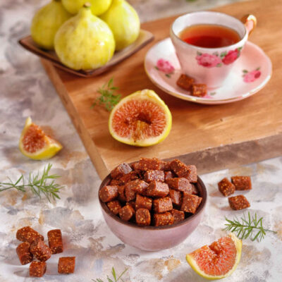 Cubes de figues blanches séchées – Sucre fruité pour le thé et le café, 700 g