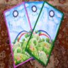 Tapis de prière islamique Sajadah pour enfants Arc-en-ciel Bleu