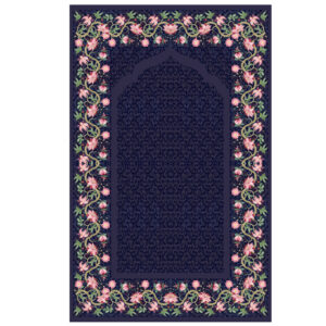 Tapis de prière islamique Sajadah pour Musulmans avec bordure florale