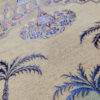 Tapis de Prière Islamique Rembourré en Velours avec Motif Minaret Crème et Bleu