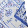 Tapis de Prière Islamique Rembourré en Velours avec Motif Minaret Crème et Bleu