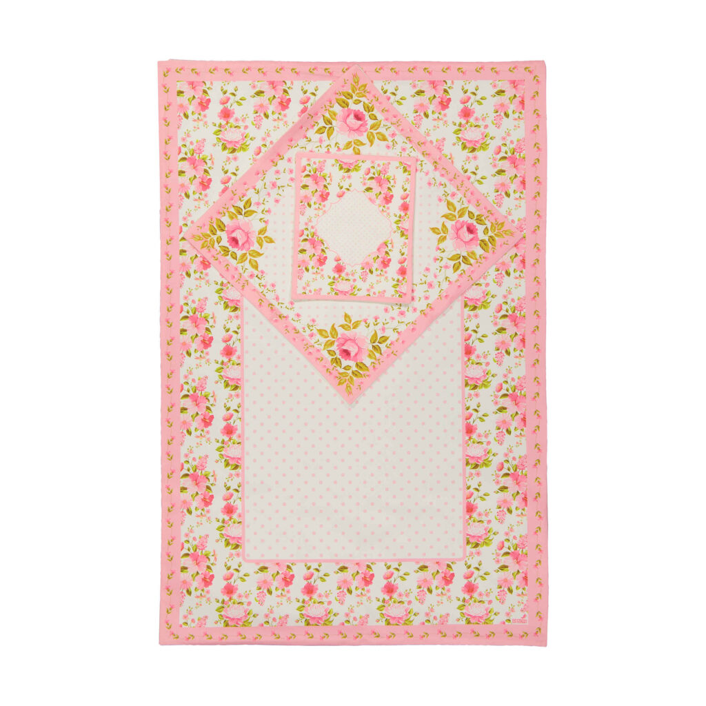 Tapis de Prière Islamique en Velours Rose avec Motif Floral