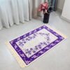 Tapis de prière islamique rembourré Janamaz avec bordure florale violet