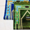 Tapis de prière islamique Sajadah rembourré en velours Kaaba bleu