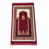 Tapis de prière islamique en velours Sajadah traditionnel cramoisi
