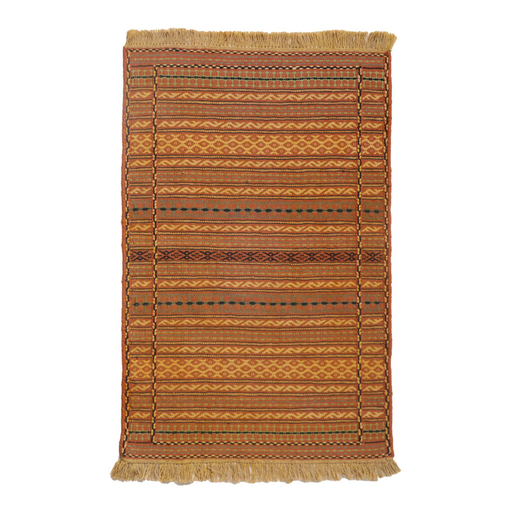 Tapis Kilim en laine persane original tissé à la main en Khorasan rayé