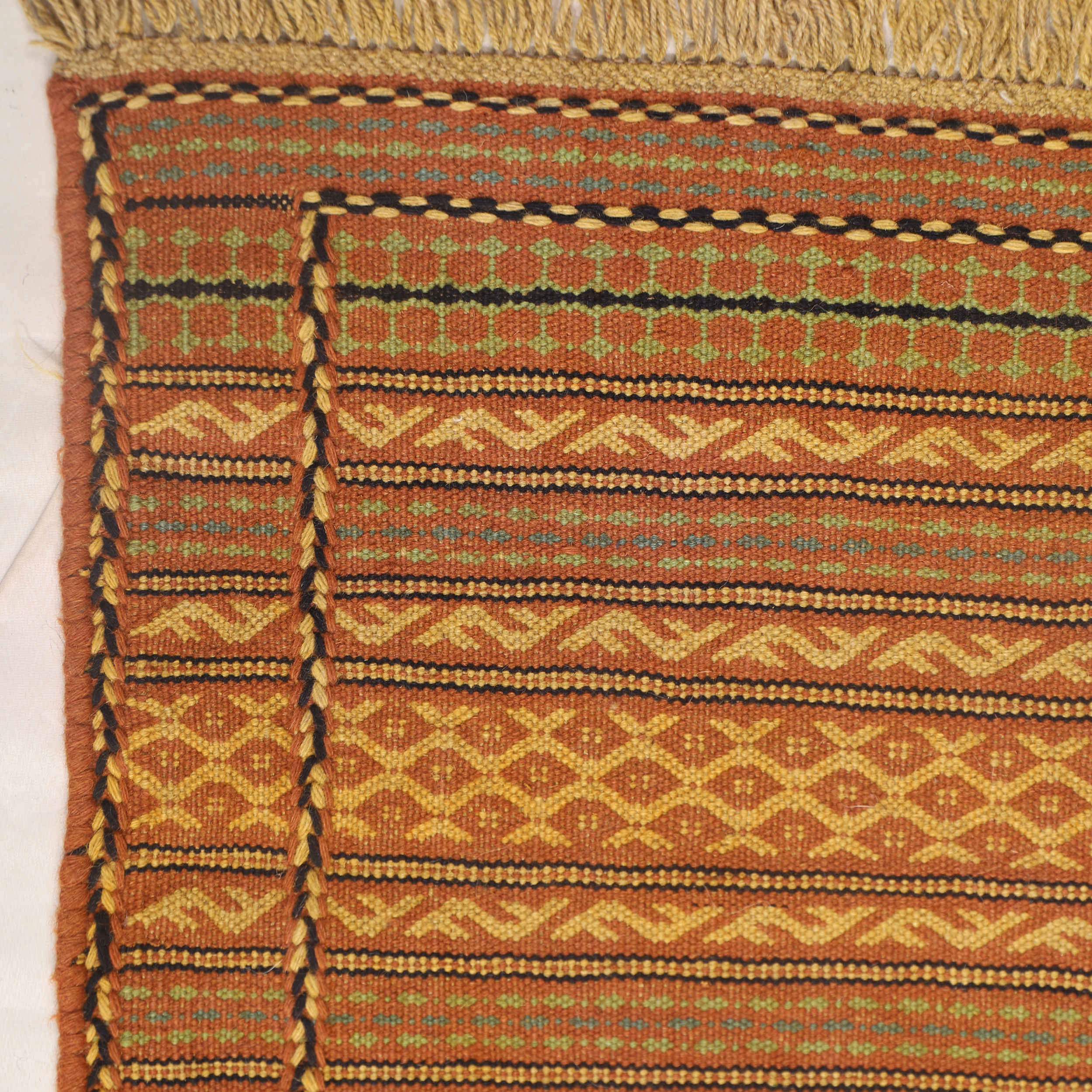 Tapis Kilim en laine persane original tissé à la main en Khorasan rayé