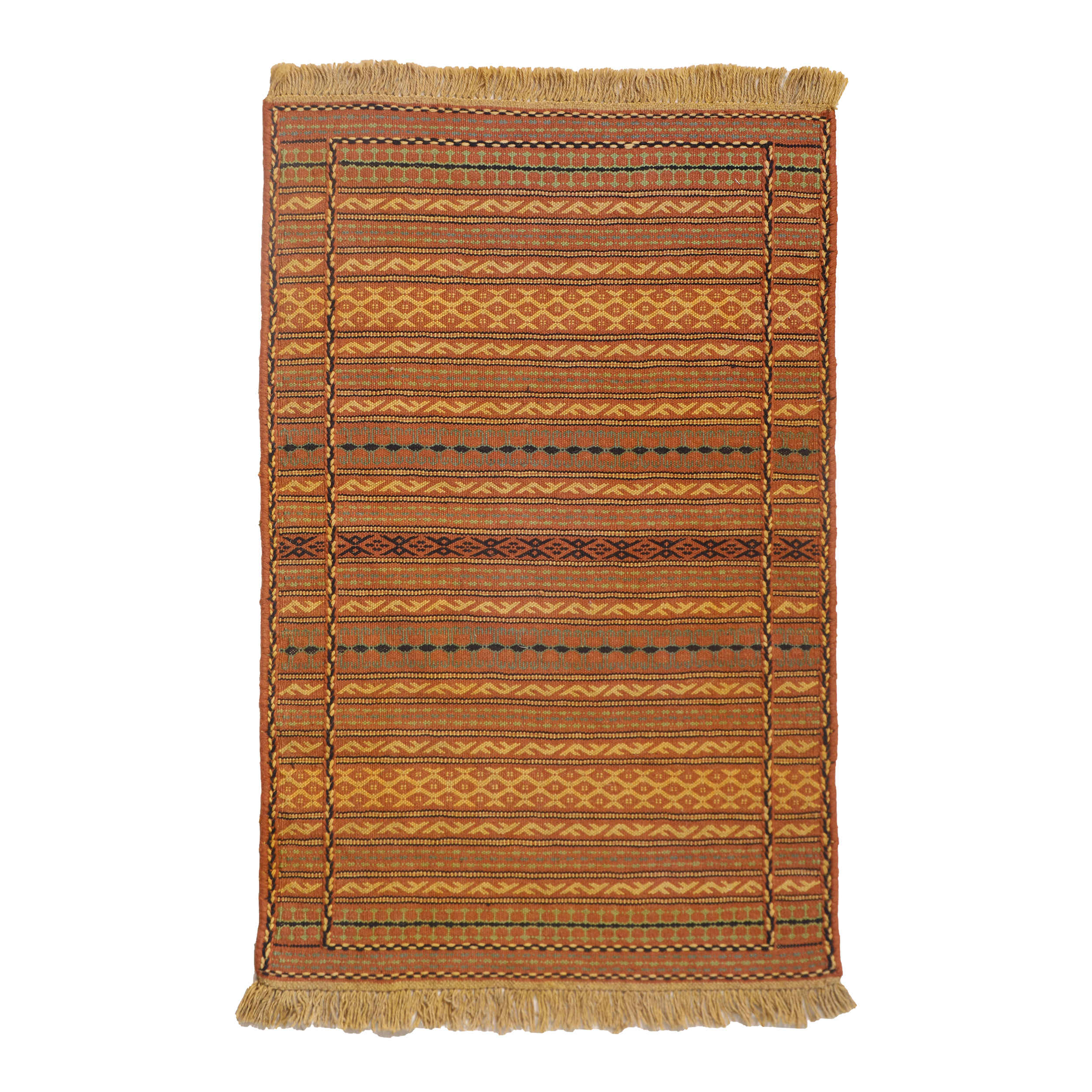Tapis Kilim en laine persane original tissé à la main en Khorasan rayé