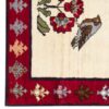 Tapis Gabbeh en laine persane tissé à la main en Fars oiseaux & fleurs