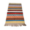 Tapis Kilim en laine persane véritablement tissé à la main rayé