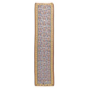 Tapis de Couloir Kilim Persan en Laine Authentique Tissé à la Main à Sanandaj Bleu