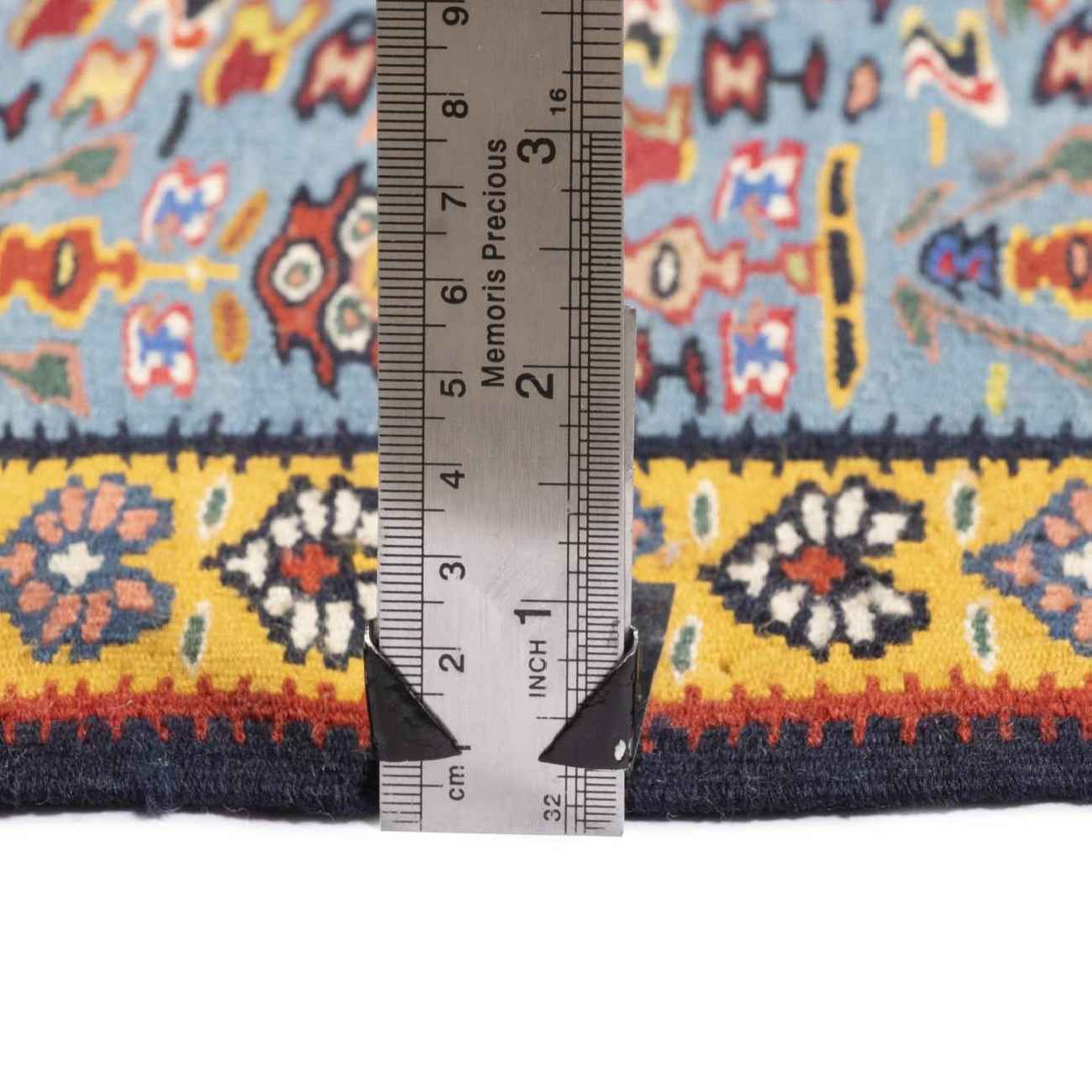 Tapis de Couloir Kilim Persan en Laine Authentique Tissé à la Main à Sanandaj Bleu