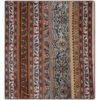 Tapis Persan Vintage Patchwork Noué à la Main Rayé Marron
