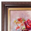 Tapis persan figuratif noué à la main de Tabriz représentant des roses