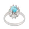 Bague en Argent Persan Faite Main avec Turquoise de Neyshabur