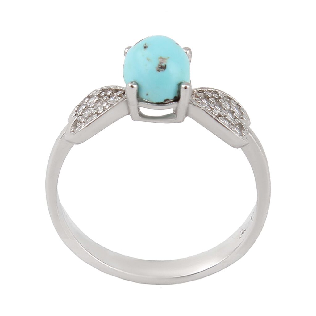 Bague en Argent Persan Faite Main avec Turquoise de Neyshabur Sahar
