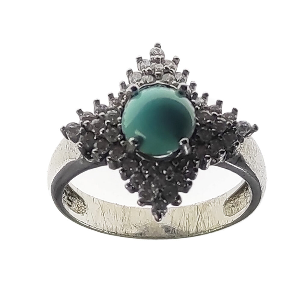 Bague en Argent Persan Faite Main pour Femme avec Turquoise de Neyshabur Sanam