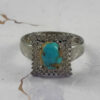 Bague en Argent Persan Faite Main pour Femme avec Turquoise de Neyshabur Sara