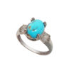 Bague en Argent Persan pour Femme avec Turquoise de Neyshabur Tamana