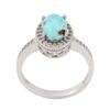 Bague en Argent Persan Faite Main avec Turquoise de Neyshabur Hana
