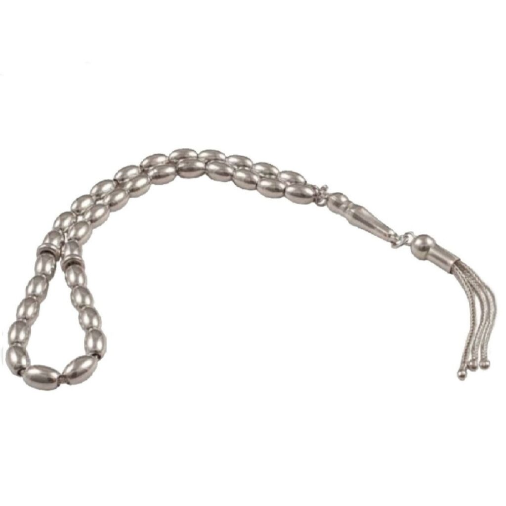 Chapelet islamique en argent Hadi – 33 perles de prière
