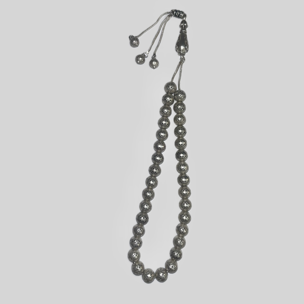 Chapelet islamique en argent Hamid – 33 perles de prière