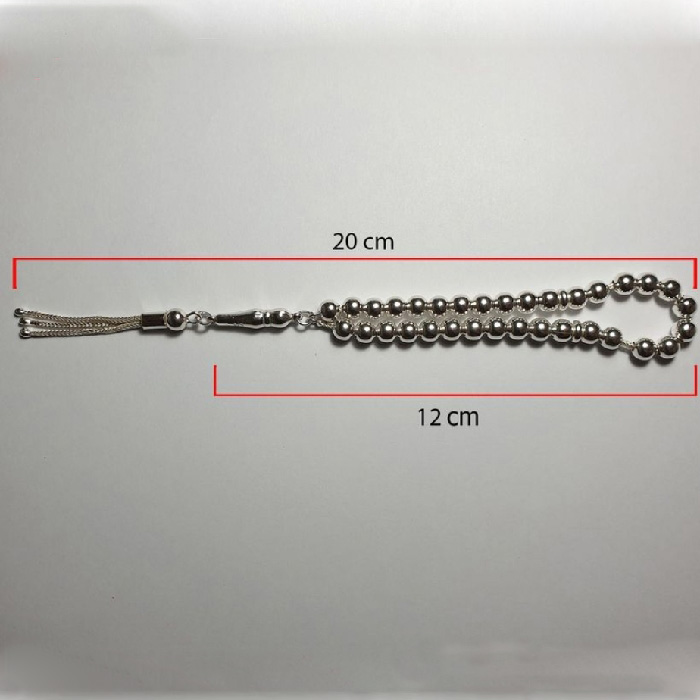 Chapelet islamique en argent Milad – 33 perles de prière