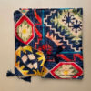 Foulard traditionnel pour femme - Motif Kilim, bleu marine