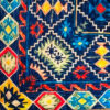 Foulard traditionnel pour femme - Motif Kilim, bleu marine