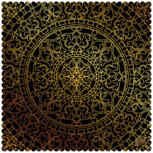 Nappe en Velours Élégance Persane Mandala Or et Noir