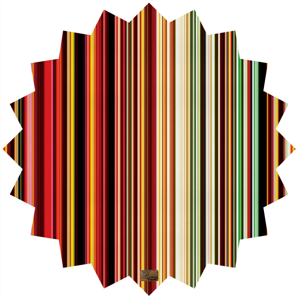 Nappe en Velours Élégance Persane avec Rayures Polygones